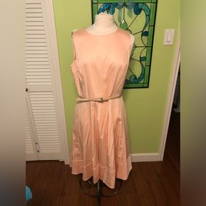 Peach cotton summer belted Anne Klein dress size 14